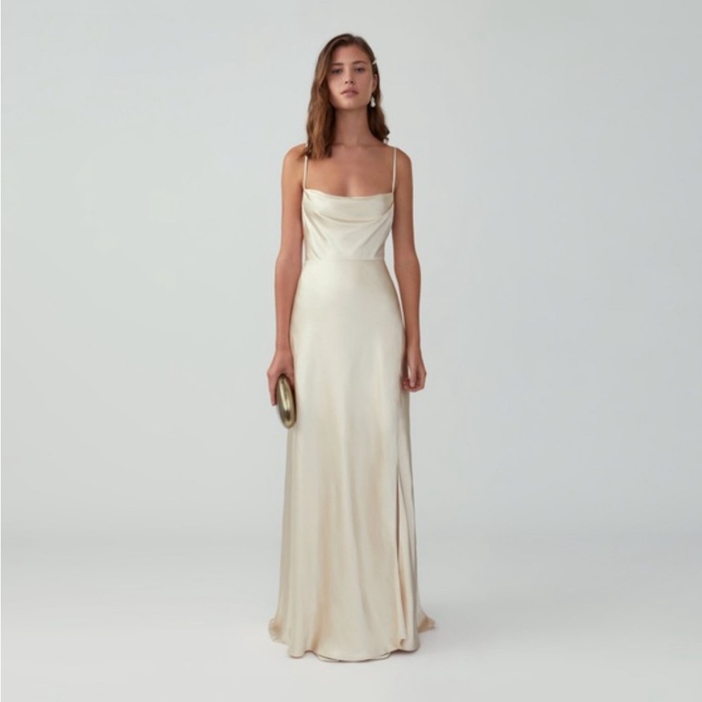 Brand New w/ Tags! Fame and Partners Z12 Campagne Strappy Gown